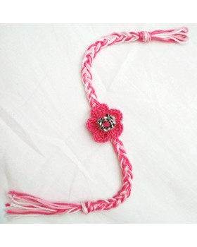 Happy Threads Handcrafted Crochet Raakhi- PINK